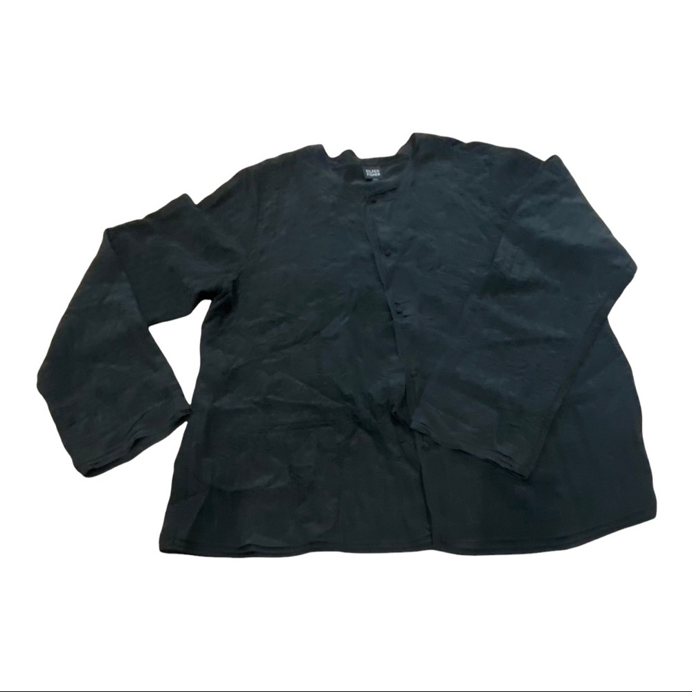 Eileen Fisher  washed silk crepe  button up  jacket